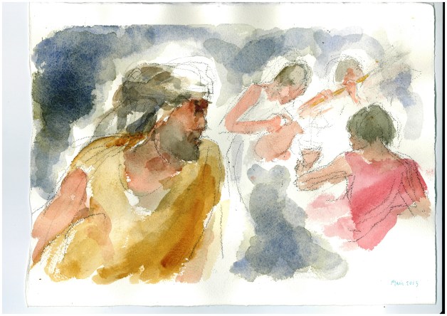 Il fratello maggiore, acquarello di Maria Cavazzini Fortini, marzo 2014