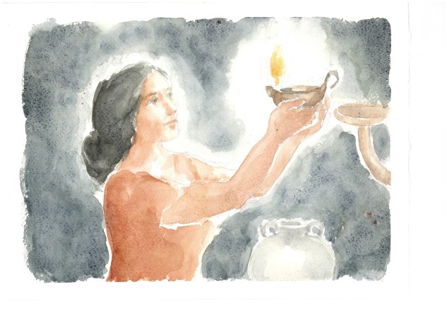 La tua parola è lampada, acquarello di Maria Cavazzini Fortini, ottobre 2013