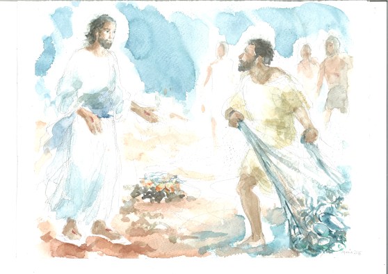 Venite a mangiare, acquarello di Maria Cavazzini Fortini, aprile 2016