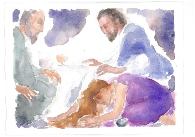 Vedi questa donna?, acquarello di Maria Cavazzini Fortini, giugno 2012