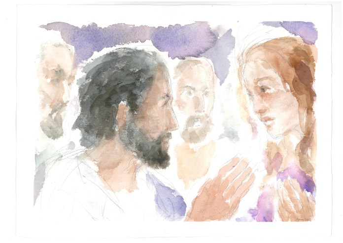 La tua fede ti ha salvato, acquarello di Maria Cavazzini Fortini, giugno 2012