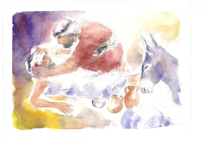 Si fece vicino, acquarello di Maria Cavazzini Fortini, aprile 2013