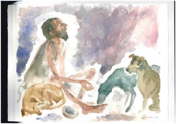 Un povero di nome Lazzaro, acquarello di Maria Cavazzini Fortini, settembre 2013