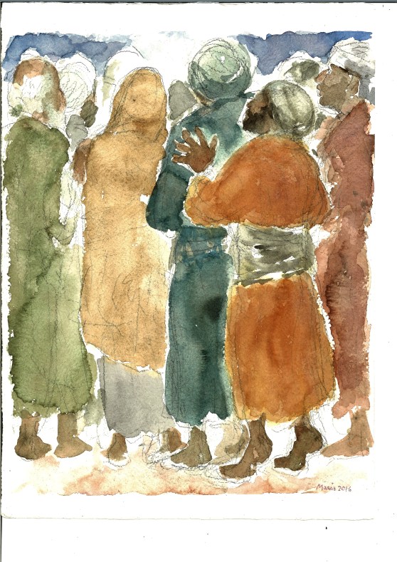 Cercava di vedere Gesù, acquarello di Maria Cavazzini Fortini, ottobre 2016