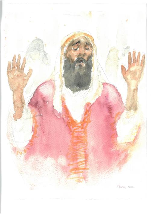 Il fariseo al Tempio, acquarello di Maria Cavazzini Fortini, ottobre 2016