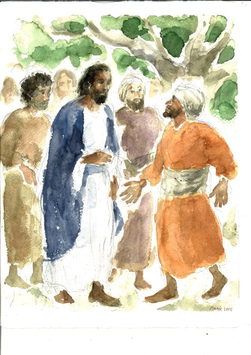 Scese in fretta con gioia, acquarello di Maria Cavazzini Fortini, ottobre 2016