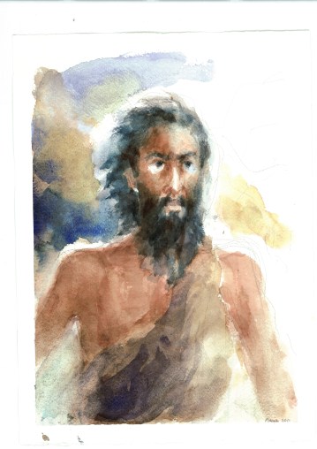 Voce che grida nel deserto, acquarello di Maria Cavazzini Fortini, dicembre 2016