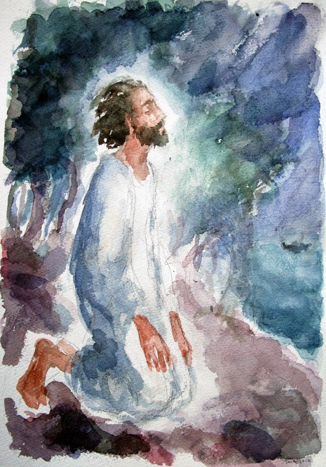 Gesù solo a pregare